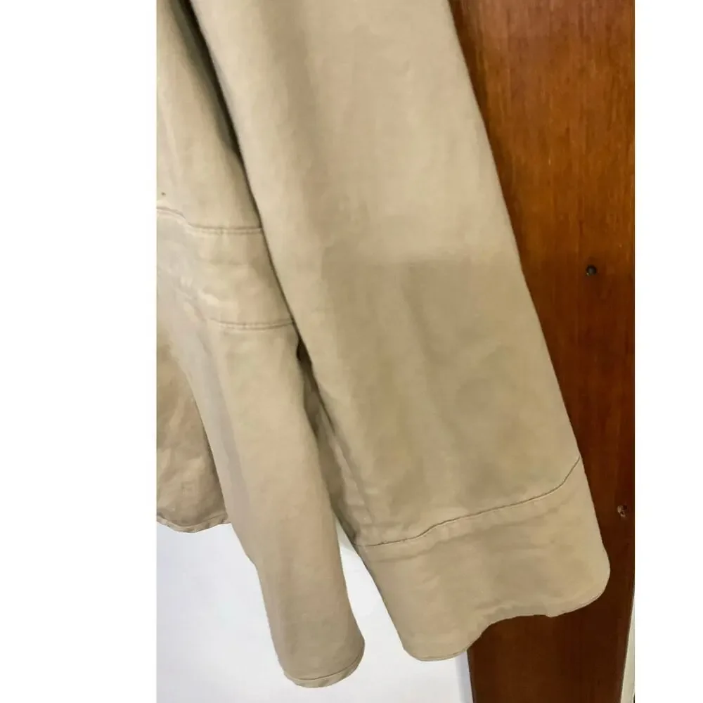 Coldwater Creek Tan Pleated Jacket Button Front Cotton Stretch Womens Sz 3X Plus